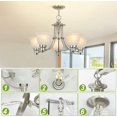 thumbnail image 6 of Depuley 5 Light Modern Chandelier Light Fixtures Contemporary Chandelier Brushed Nickel with Glass Shade Adjustable Ceiling Hanging Pendant Lighting for Living Room Dining Bedroom,E26 Socket, 6 of 9