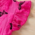 thumbnail image 7 of Little Girls Lounge Wear 2 Piece Butterfly Outfits Flutter Peplum Tunic Tops Pants School Casual Fashion Toddler Clothes 4 Years, Hot Pink, 7 of 7