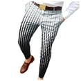 thumbnail image 2 of Lilgiuy Men Casual Fashion Zippered Printed Mid-waisted Trousers With Pockets Pants Athletic-Fit Washed Comfort Stretch Chino Pant, 2 of 5
