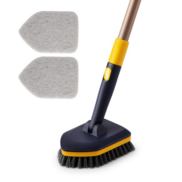 Cepillo para fregar azulejos Yocada para bañera con 2 estropajos de 58.2 pulgadas