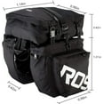 thumbnail image 2 of Meilimei 3-in-1 Bicycle Pannier Bag, 50L Waterproof Bike Rear Rack Bag with Detachable Top, Saddle Trunk Bag for MTB Road Cycling Commuting, Black, 2 of 6