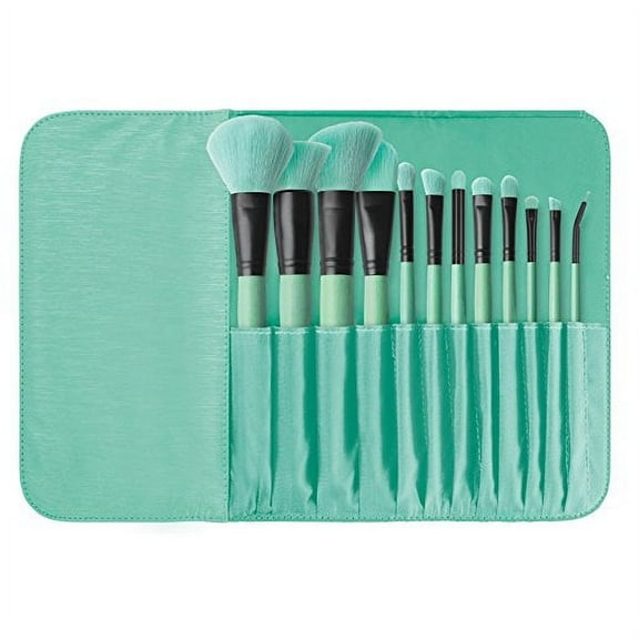 Coastal Scents Makeup Brush Affair Collection 12 Piece Brush Set, Minty Green