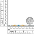 thumbnail image 4 of 925 Silver and 10K Yellow Gold Swiss Blue Topaz and Yellow Sapphire and White Lab Grown Diamond Bracelet for Women (2.29 Cttw, November Birthstone, Oval Checkerboard, Wheat Chain, 6.5 inches), 4 of 5