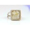 thumbnail image 2 of Sterling Silver Certified Handmade Gold rutilated Quartz Cluster Ring Size 10, 2 of 4