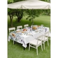 thumbnail image 3 of Outdoor Tablecloth with Umbrella Hole and Zipper, Floral Eucalyptus Leaves Rectangle Table Cloth 60x102 Inch Waterproof Tablecloth, Summer Botanical Watercolor Daisy Picnic Table Cover for Patio, 3 of 7