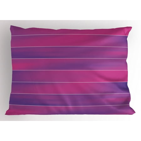 Hot Pink Pillow Sham Horizontal Color Bands Stripes With
