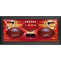 Patrick Mahomes and Travis Kelce Kansas City Chiefs Autographed Super Bowl LVIII Duke Two Football Shadowbox - Fanatics Authentic Certified