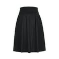 thumbnail image 5 of Mrat Linen Skirt Women Midi Skirt with Pockets Below the Knee Length Ruched Waisted Flowy Midi Skirt Cute Skirts for Women S-100 Black 3XL, 5 of 7
