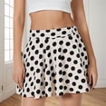 thumbnail image 2 of oqasdz Polka Dot Flared Mini Skirts for Women High Waist Stretchy Swing A Line Skirt with Ruffles Hem Casual Party Evening Outdoor Wear, 2 of 4