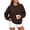 Brown, variant on Womens Chest Pocket Crewneck Sweatshirts Long Sleeve Casual Pullover Tops Lightweight Fall Winter Sweatshirts(Black,XXXL)