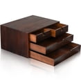thumbnail image 4 of Organizador de escritorio DEAYOU Bamboo de 3 capas con 4 cajones, color nogal, 4 of 8