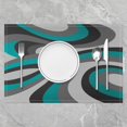 thumbnail image 2 of Teel Blue Gray Black Placemat for Kitchen Dining Table 18"x12" Teel Blue Circles Geometry Table Place Mats Kids Abstract Art Placemats Set of 4 Contemporary Indoor Outdoor Decor Table Mats Non-Slip, 2 of 4