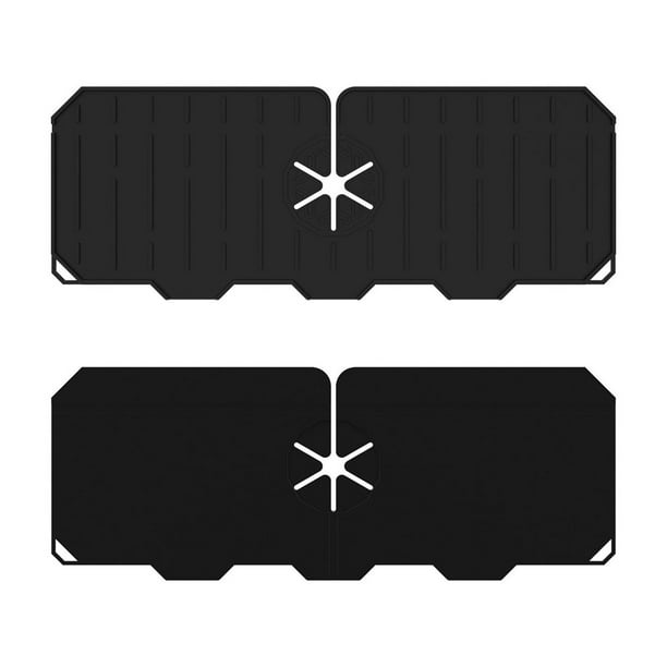 Alfombrilla protectora contra salpicaduras del grifo • Escurridor de fregadero de cocina de 36x13,5 pulgadas • Platos y almohadillas secadoras de verduras drenables • Impermeable y fácil de limpiar