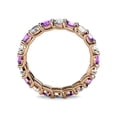 thumbnail image 4 of Amethyst and Diamond 3.4mm Eternity Band 2.47 cttw to 3.05 cttw in 14K Rose Gold.size 4.5, 4 of 8
