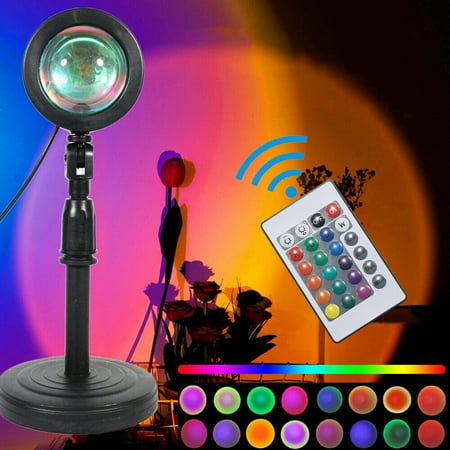 

JLLOM Romantic Sunset Lamp USB Led Decor Atmosphere Light Projector 16Colors & 4 Modes