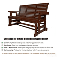 thumbnail image 3 of Fortune Candy wood 5 ft. Patio Glider 3-Seater with Cup Holders and High Roll Back, Heavy Duty 800 lbs,  for Outdoor Patio Garden, Red Brown, 3 of 5