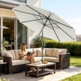 thumbnail image 1 of Luxvie Parasol de Patio Extérieur 10 Pi, Parasol de Marché de Table avec Inclinaison à Bouton-Poussoir et Manivelle, 8 Nervures Robustes Protection UV Imperméable pour Jardin, Terrasse, Cour Arrière, Piscine, Blanc, 1 of 12