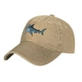 thumbnail image 2 of DouZhe Adjustable Washed Cotton Baseball Cap - Predator Shark Jaw Prints Vintage Dad Hat Unisex Sports Caps (Yellow), 2 of 7
