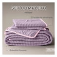 thumbnail image 3 of Edredón Ligero Real Textil + 2 Fundas de Almohada, Juego de Colcha Matrimonial, Color Lila, 3 of 9
