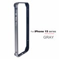 thumbnail image 2 of Dteck for iPhone 15 Plus Metal Bumper Case, Shockproof Metal Frame Armor with Soft Inner Bumper Frame Slim No Back Excellent Heat Dissipation Wireless Charging Raised Edge Protection,Gray, 2 of 8