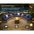 thumbnail image 4 of Jocisland 9 seats Patio Set, Half-Moon Outdoor Couch, with Storage Side Table Wicker Sofa Set, Blue, 4 of 8