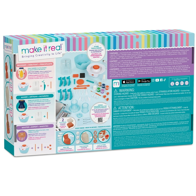 Make It Real Mini Pottery DIY Studio Deluxe Set, Age 8+ - Walmart.com
