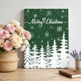 thumbnail image 2 of Canvas Wall Art, Green Christmas Trees Framed Canvas Prints for Bedroom Living Room, Winter Xmas Snowflakes Pine Forest Large Gallery Wrapped Wall Decor for Home Office, Gifts, 18"x24" Ship Next Day, 2 of 9