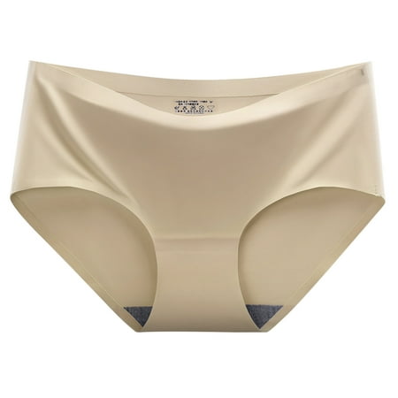 Baozhu Women s Seamless Hipster No Show Invisibles Ice Silk Stretch Underwears Middle-Waist Stretch Underpants Panty 1 Pack
