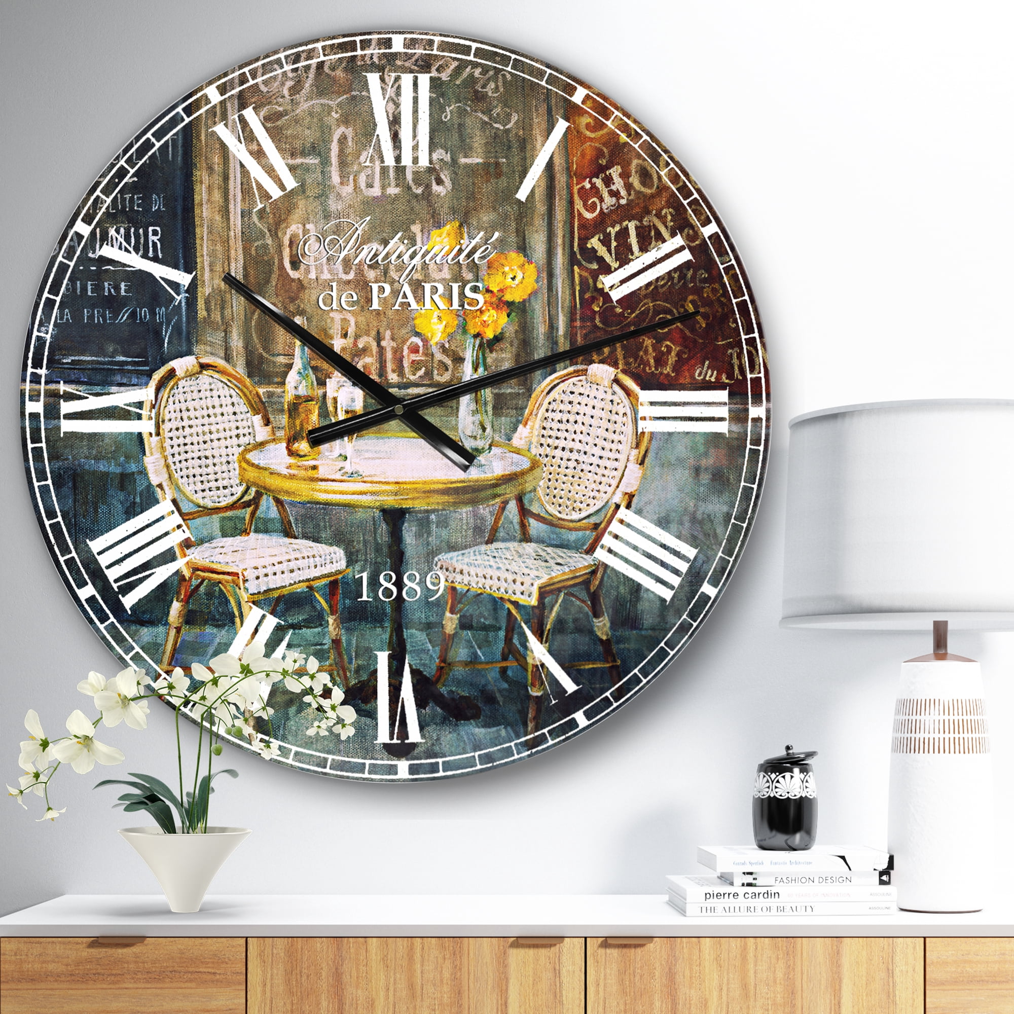 Designart 'French Cafe' Traditional wall clock