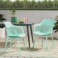 thumbnail image 2 of Noble House Azalea Plastic Patio Dining Arm Chair in Mint (Set of 2), 2 of 10