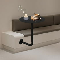 L-Type Counter Coffee Table, Wall Mounted Bar Table for Milk Tea Shop Black