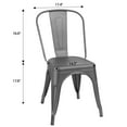 thumbnail image 5 of Lacoo Metal Dining Chair Indoor-Outdoor Use Stackable Classic Trattoria Chair Chic Dining Bistro Cafe Side Metal Chairs Set of 4 (Gray), 5 of 7