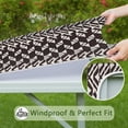 thumbnail image 6 of Black White Geometric Pattern Square Fitted Tablecloth with Elastic Edge,Square Table Cover,Washable Elastic Table Cover for Home Kitchen Party Decor 36"x36", 6 of 6