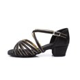 thumbnail image 1 of Zapatos de suela blanda, zapatos de baile para niña, zapatos de tacón bajo para mujer, zapatos de baile latino, zapatos de baile profesionales para mujer, talla 24-40, 1 of 5