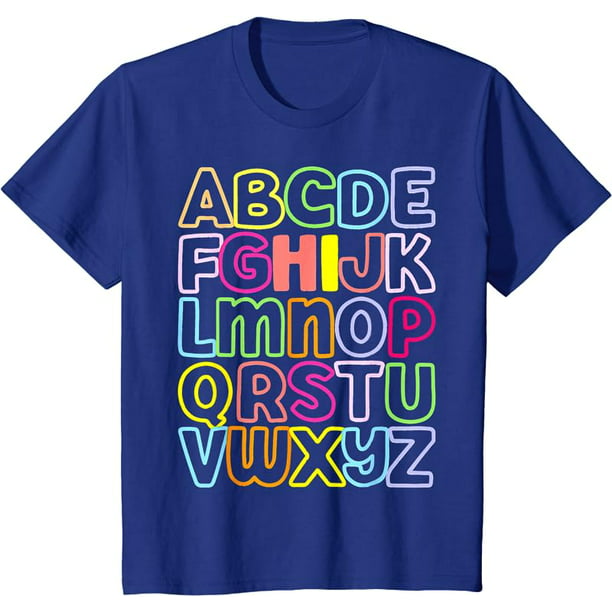 Hi Alphabet Back To School Pre K Kindergarten Teacher ABC T-Shirt ...