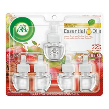 Air Wick Scented Oil 5 Refills, Apple Cinnamon Medley, (5X0.67oz), Air Freshener