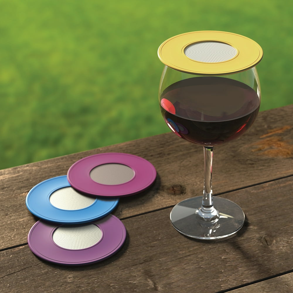 Drink Tops Outdoor Drink Covers Set, Gently Suctions to Glasses Keeping