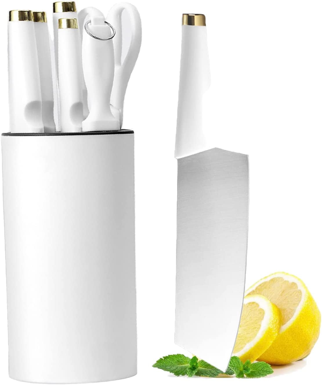 Kitchen Knife Set with Block, 7Pieces High Carbon Stainless Steel Chef