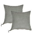 thumbnail image 5 of Home Soft Things Suede Throw Pillow Cover with Big Zipper 2 Pieces - Silver Grey - 20" x 20", 5 of 8