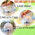 thumbnail image 4 of Electric Egg Cooker Boiler Maker Soft, Medium or Hard Boil, 7 Egg Capacity noise free technology Automatic Shut Off, white with egg slicer included,White Ormromra WMXL-132, 4 of 6