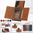thumbnail image 5 of SaniMore Case for Samsung Galaxy S22 Ultra 6.8" 2022, [Flip Wallet with Card Slots] [Kickstand] [Shockproof & Anti-fall] Wear-resistant  Retro PU Leather Rugged Cover For Galaxy S22 Ultra, Brown, 5 of 6