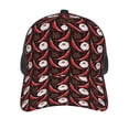 thumbnail image 3 of Zufioo Red Hot Chili 1 Print Mesh Baseball Cap, Adjustable Sport Travel Hat Accessory for Men and Women, 3 of 7