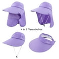 thumbnail image 4 of UPF 50+ Men's and Women's Sun Fishing Hat, Wide Brimmed Hat with Detachable Face and Neck Cap/Purple, 4 of 8