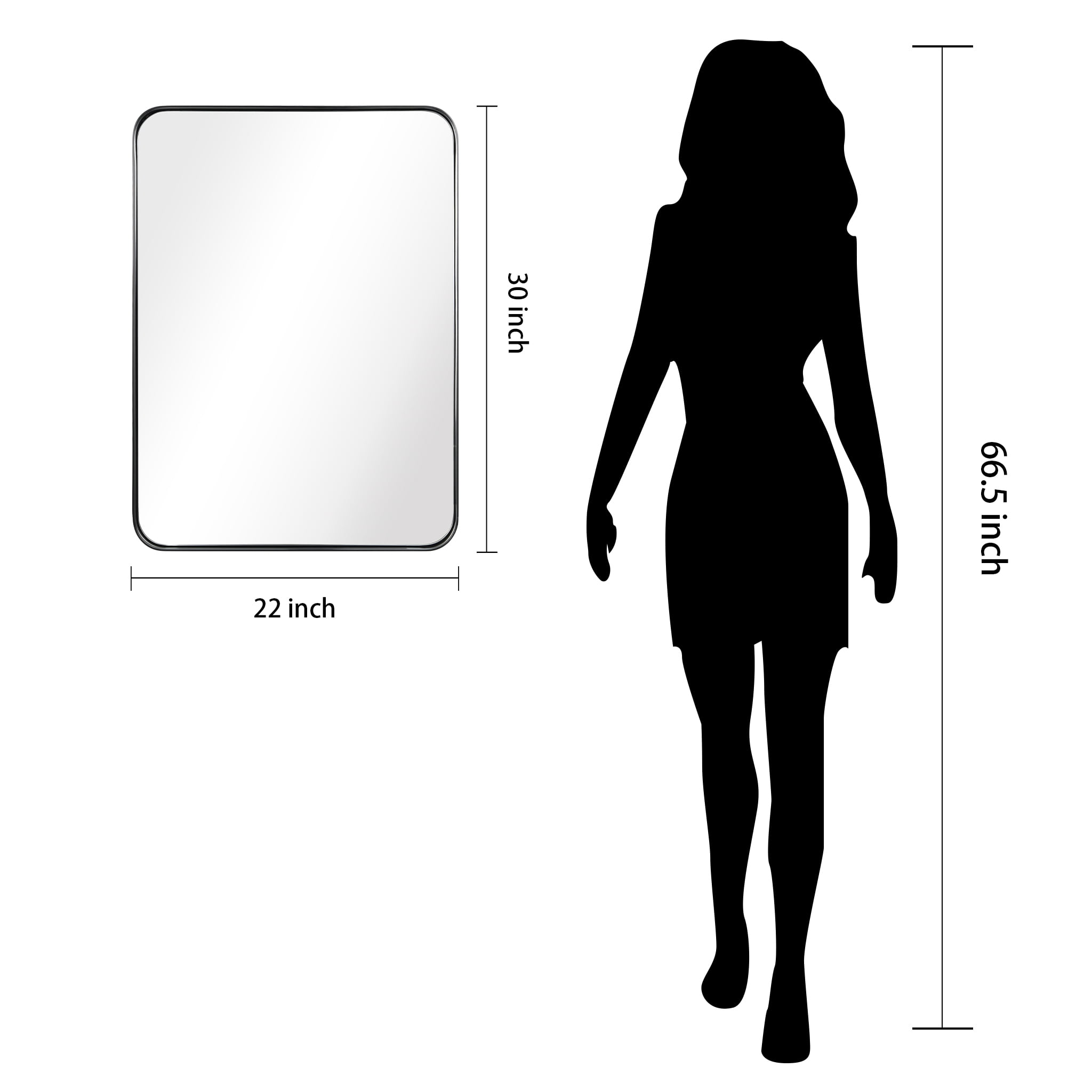 Empire Art Direct Ultra Stainless Steel Rectangular Wall Mirror Brushed Black 22" x 30" Black