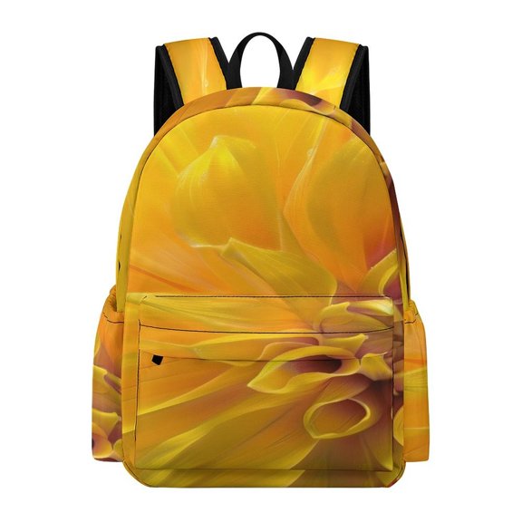 PRATYUS Backpack Oxford Fabric Yellow Dahlia Flower Closeup Laptop Bag Back To School Campus Lightweight Durable Water Resistant Large Capacity 16.5 Inch