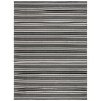 SAFAVIEH Montauk Joanna Striped Cotton Area Rug, Black/Ivory, 8' x 10'