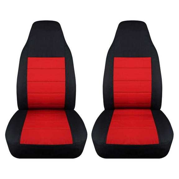 Designcovers Fits 1982-1992 Chevy Camaro Cotton Seat Covers:Black and Red