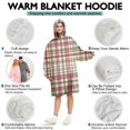 thumbnail image 5 of Multi Color Plaid Checkered Pattern Wearable Oversized Blanket,Wearable Blanket Hoodie for Adults,Cozy Hooded Blankets with Super Pockets,Super Warm Fuzzy Pullover for Women & Men, 5 of 6