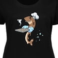 thumbnail image 4 of Inktastic Cute Cookie Cutter Baker Shark with Cookies Women's Plus Size T-Shirt, 4 of 5