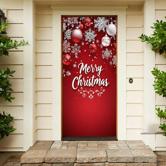 Tapiz decorativo para puertas navideñas, cortina para puertas para fiestas, tapiz para puertas